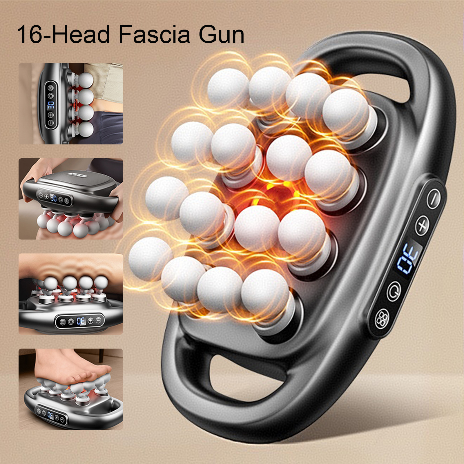 Health Wellness - 16-Head Fascia Gun High-Frequency Vibration Body