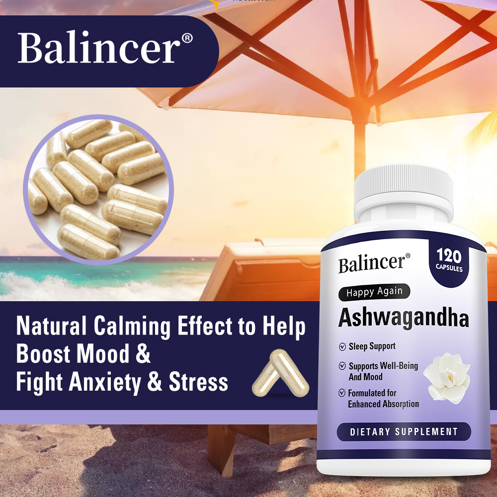 Herbal Wellness - Ashwagandha Capsules, Stress Relief, Mood, Focus,